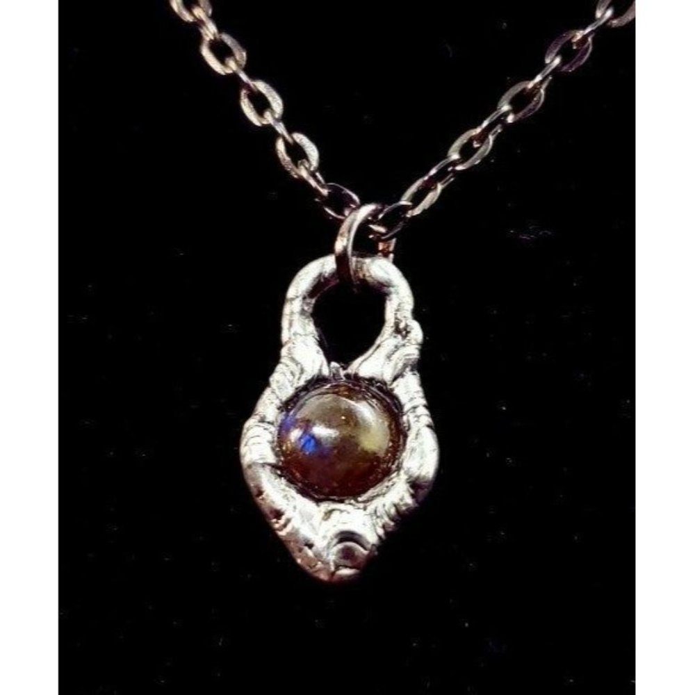 Tiny labradorite crystal necklace